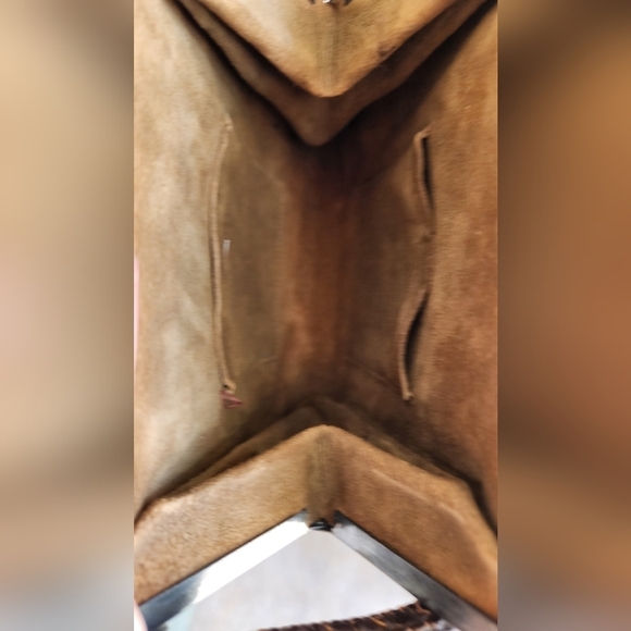 Antique Tooled Leather Purse Floral Design Art Nouveau Turnlock Bag - Picture 8 of 12